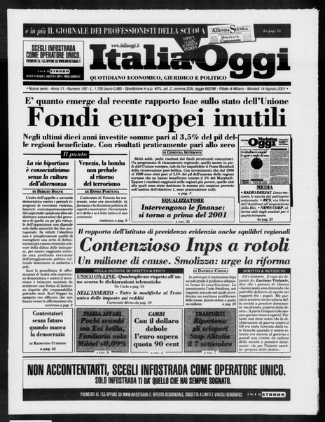 Italia oggi : quotidiano di economia finanza e politica